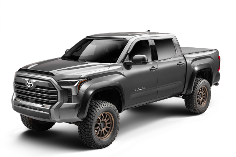 Toyota Tundra Electric Running Boards - Go Rhino - VoltStep, 6 in Wide, Dual-Motor, Automatic Deploy/Retract, Integrated LED Lighting, No-Drill Install - Textured Black - `22-`24